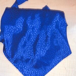 Blue Leopard Print Crop Top